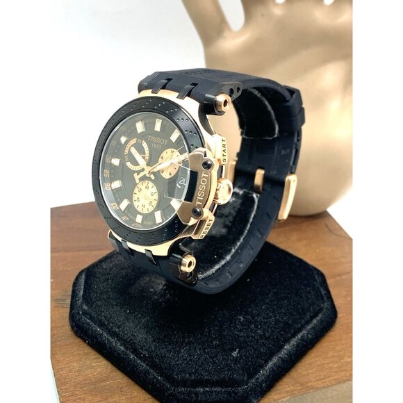 Tissot Mens Watch T-Race Chronograph Swiss Quartz Rose Gold Black T1154173705100 - Picture 2 of 15